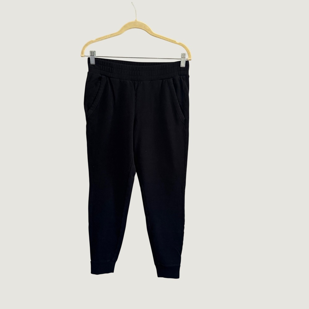 Alo Yoga Womens Black Tapered Jogger Sweatpants Elastic Waist Pockets Size S